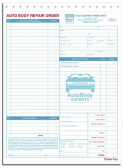 6597; Auto Body Repair Order personalized with business information!
