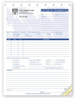 240T Letters of Transmittal personalized with your business information