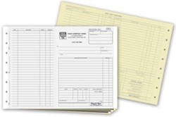 245 Work Order form - Side-Stub with Carbons personalized with your business information
