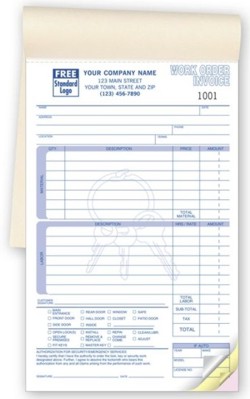 251 Locksmith checklist Work Order Invoice personalized with your business information