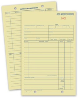 256 Job Work Order card