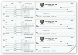 53226N 3 to a page Payroll Check personalized with business and bank information