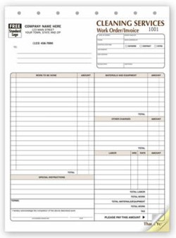 6527 Cleaning Business Order Forms personalized with buiness information!