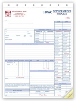 6531 HVAC Service Order w/checklist personalized with business information