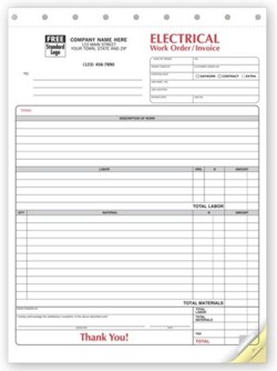 6574 Electrical Invoice personalized with your business information
