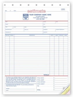 660 Auto Repair Estimate form personalized with business information!