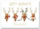 HH1634 Cheerry Reindeer Holiday Card personalized with your business or personal information