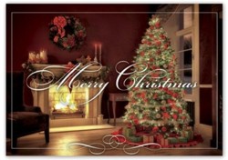 HP15313 Home Sweet Home Christmas Card personalized with your business or personal information
